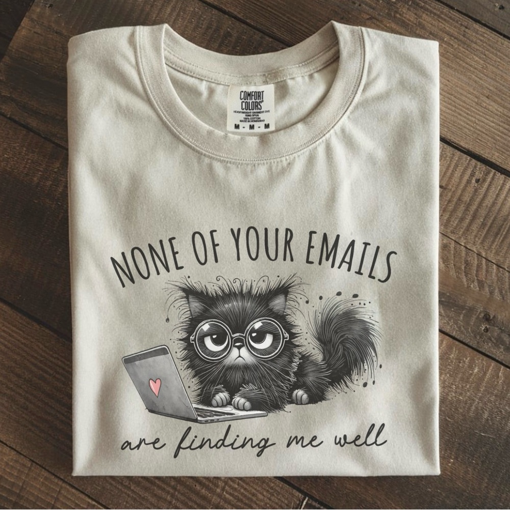 Comfort Colors Cream Cat Email Tee